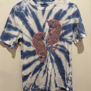 ivory ella Blue and White Tie-Dye Tee
